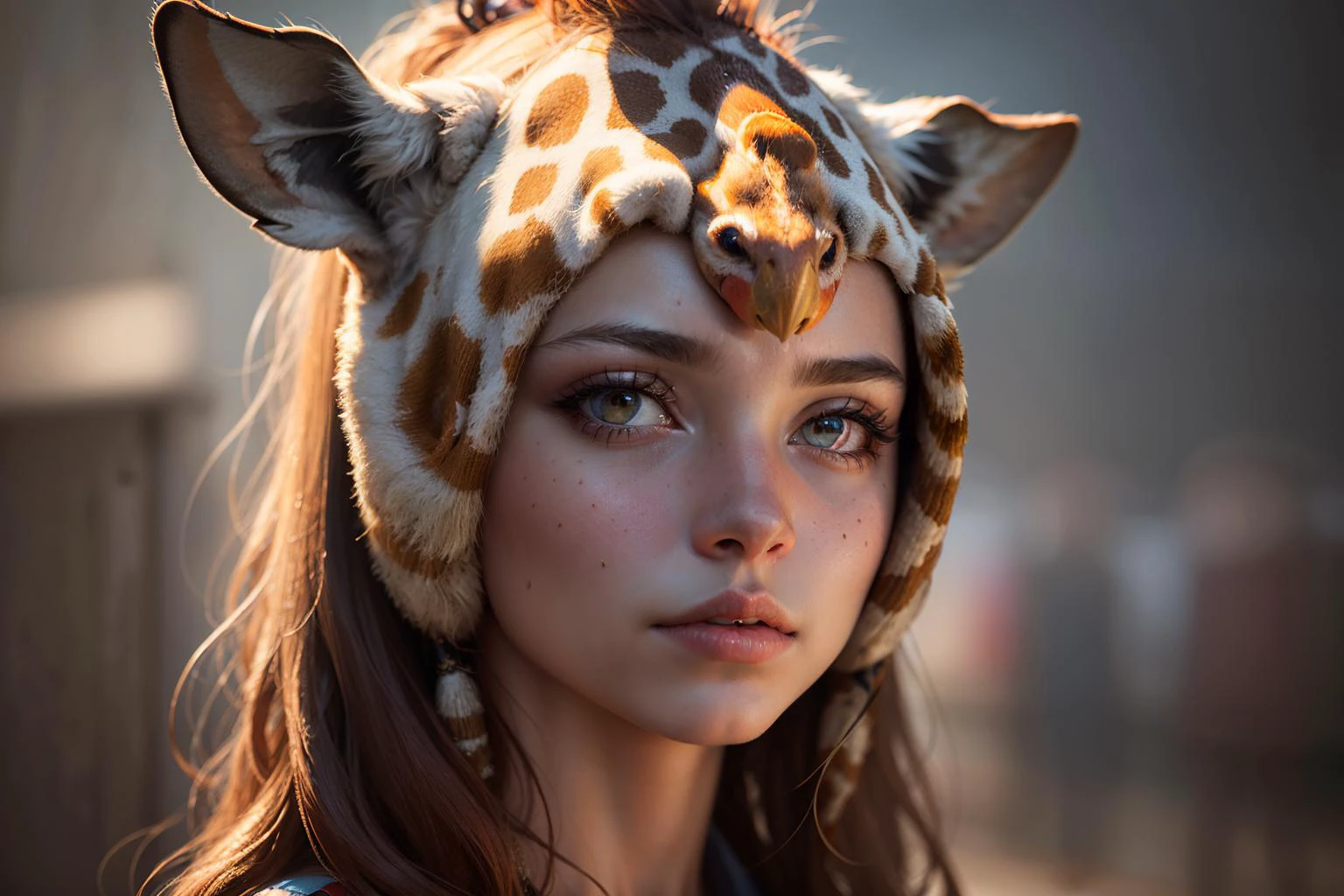 ((best quality)), ((masterpiece)), (detailed), (realistic), girl, Vanessa Beecroft, portrait, parrot