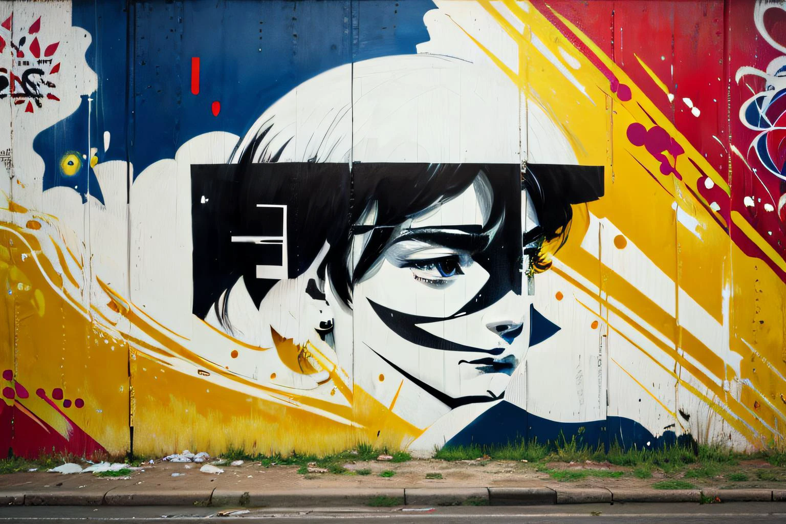 ((best quality)), ((masterpiece)), (detailed), (realistic), man Minimalism, energetic, Cezanne, Graffiti, Scratches