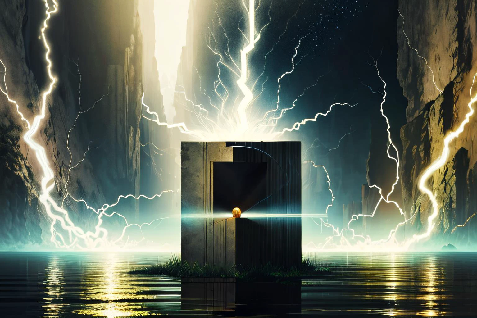 ((best quality)), ((masterpiece)), (detailed), (realistic), man Neo-Conceptualism, magical, Magritte, African, Electricity