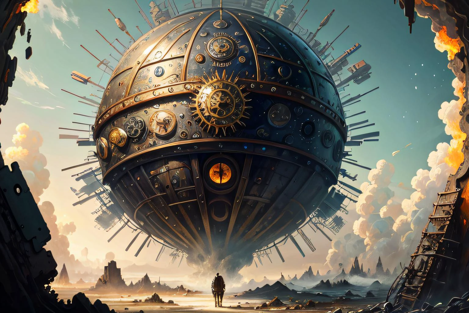 ((best quality)), ((masterpiece)), (detailed), (realistic), man hyperrealism oil painting, refreshing, Dali, Steampunk, Disintegration, Machine