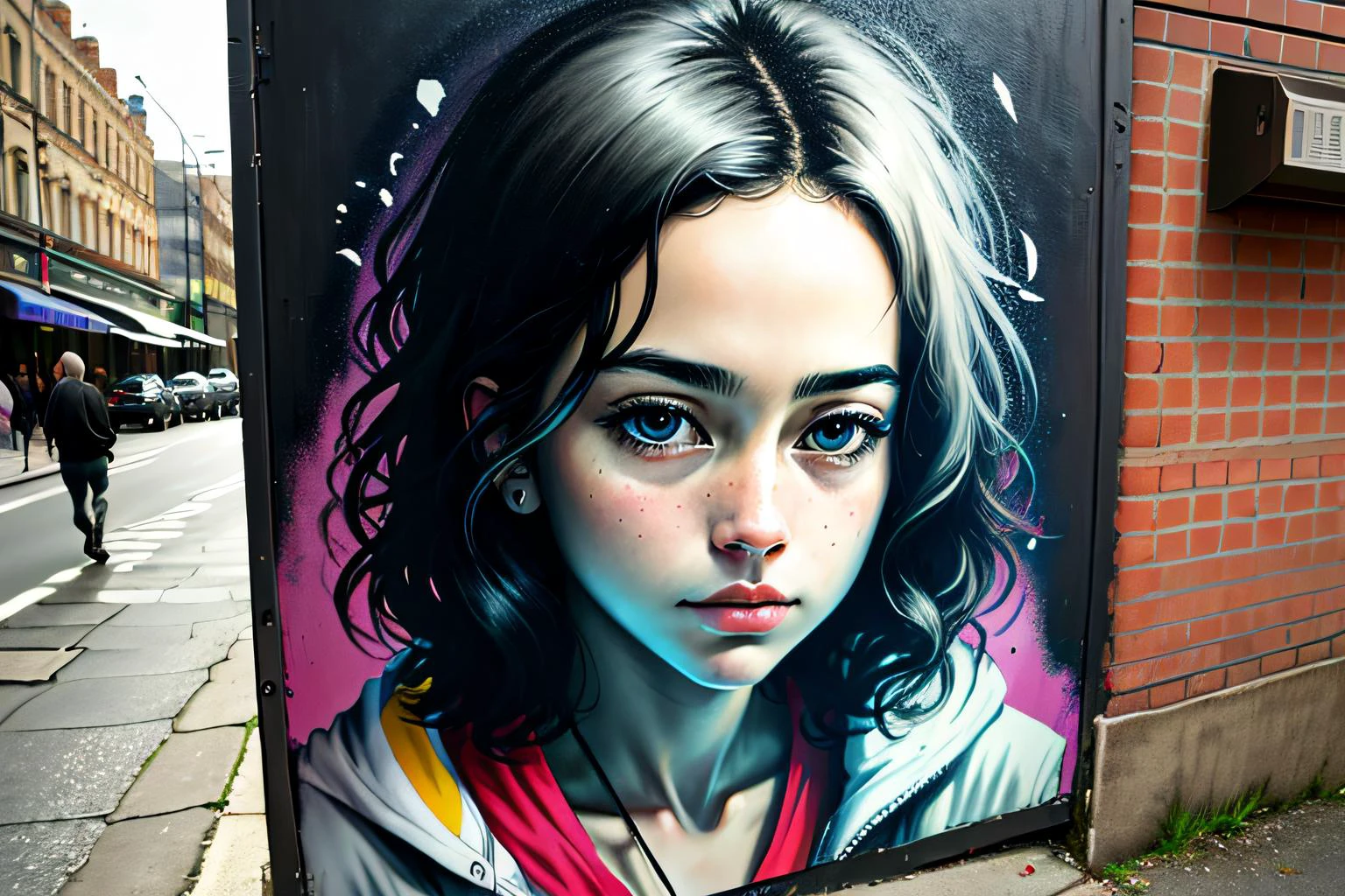 ((best quality)), ((masterpiece)), (detailed), (realistic), man Street Art, striking, Robert Frank, Abstract, Comic