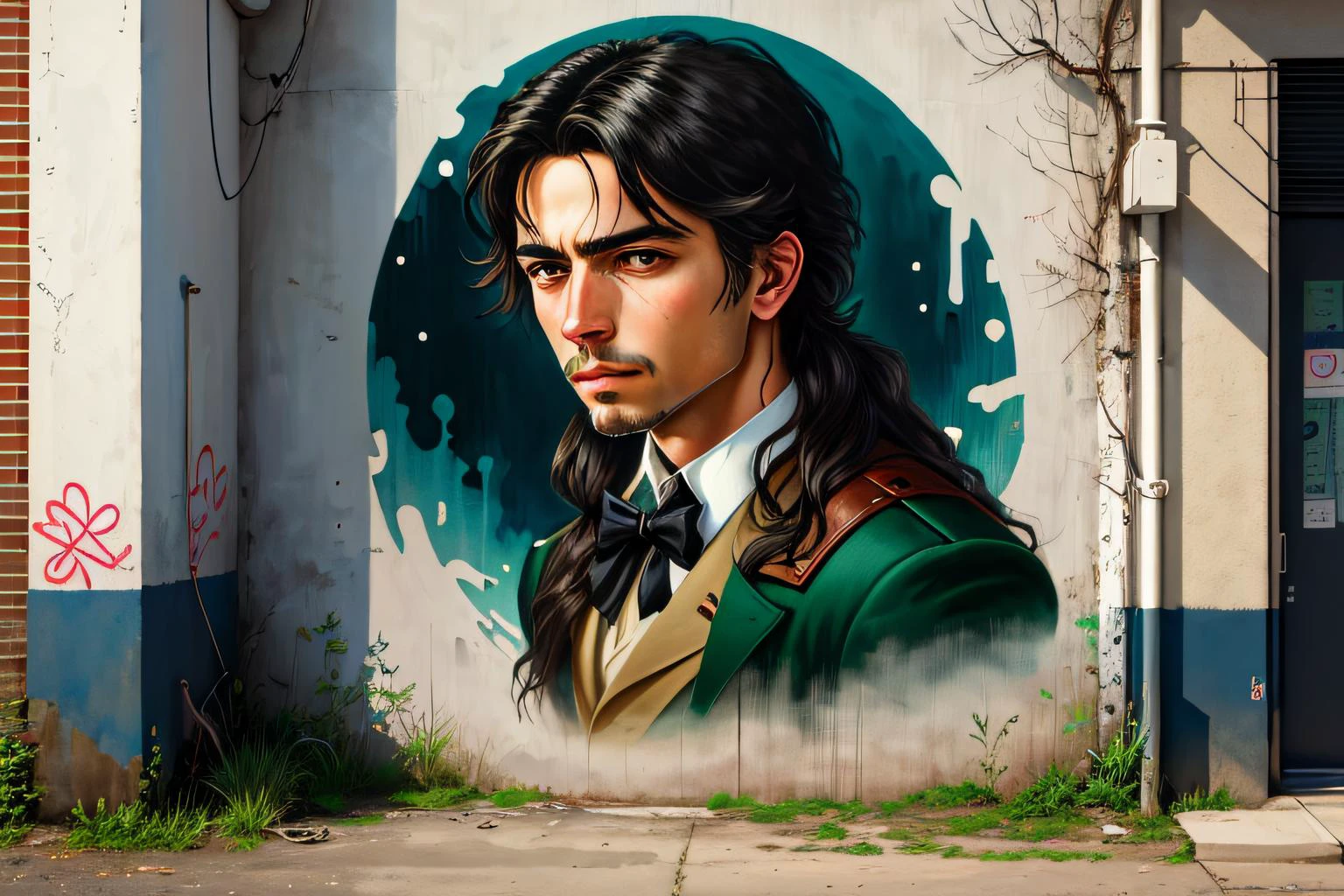 ((best quality)), ((masterpiece)), (detailed), (realistic), man Street Art, expressive, Raphael, Graffiti, Twist