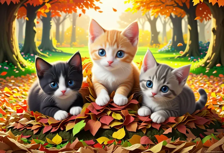 score_9, score_8_up, score_7_up,
Legend of Zelda style, three kittens lying in a pile of leaves, garden, autumn
. vibrant, fantasy, detailed, epic, heroic, reminiscent of The Legend of Zelda series