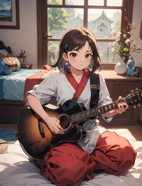 best quality,(masterpiece,ultra detailed 8k art),[best hands:(best hands):10] ,sit, indoor,white Temple ,Medium hair,dark brown hair,diagonal bang,bed head,parted bangs,dark brown eyes,1 girl,full body,(casual:0.3),(japan:0.7), flat chest,Pants,(silver accessory),silver earrings,Put the guitar aside BREAK
rewarding good and punishing evil. the myriad gods of Takamagahara.the gods of salvation and sincerity.rewarding virtue and punishing vice <lora:boldline:-0.4> <lora:HeightRatioSlider_v2:-0.2> <lora:weight_slider_v2:1.5> <lora:background & distence control:-1>