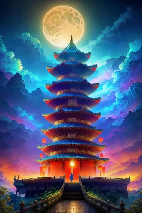 (8k, RAW photo:1.2),best quality, ultra high res,dramatic angle,(fluttered detailed color splashs), (illustration),(((1 girl))),(long hair),(rain:0.9),(hair ornament:1.4),there is an ancient palace beside the girl,(((chinese clothes))),(focus on), color Ink wash painting,(color splashing),colorful splashing,((colorful)),(((cool colors))),(((Tang dinasty)))(sketch:0.8), Masterpiece,best quality, beautifully painted,highly detailed,(denoising:0.6),[splash ink],((ink refraction)), (beautiful detailed sky),moon,highly,detaild,(masterpiece, best quality, extremely detailed CG unity 8k wallpaper,masterpiece, best quality, ultra-detailed),(Lycoris radiata), architecture,