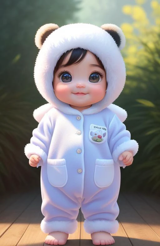 (masterpiece), (best quality), (ultra-detailed), (full body:1.2), Super cute, Baby, Pixar, Baby panda in pajamas, Big bright eyes, Fluffy, Smile, Delicate and fine, Fairy tales, Incredibly high detailed, Pixar style, Bright color palette, Natural light, Simple background with pure color, Octane render, Trending on Artstation, Gorgeous, Ultra wide angle, 8k, HD, Realistic