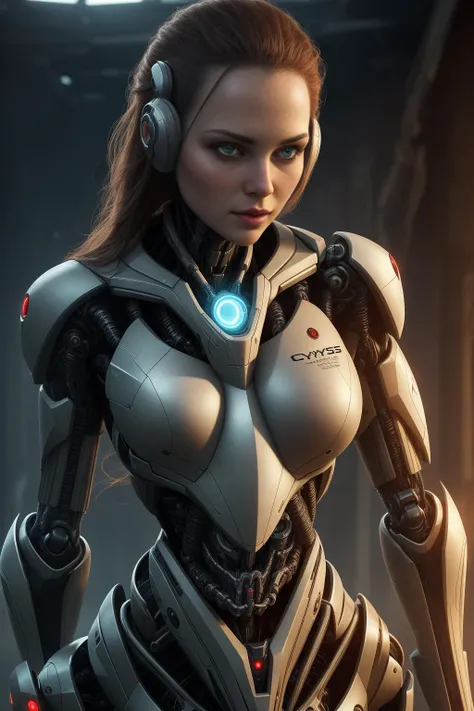 ((best quality)), ((masterpiece)), (detailed), Midjourney Style, close-up, woman, robot, red eyes, concept art, inspired by Marek Okon, digital art, Crysis Nanosuit, futuristic, (glowing elements:1.1), 4:3 aspect ratio, dynamic duo,