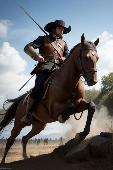1man, French Musketeers, ancient battlefield, action
