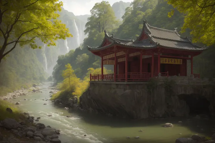 (karst topography),Taoist temple,(1girl:2),day,maple leaves,Taoist temple,river valley,
hdr, photorealism, masterpiece quality, best quality,