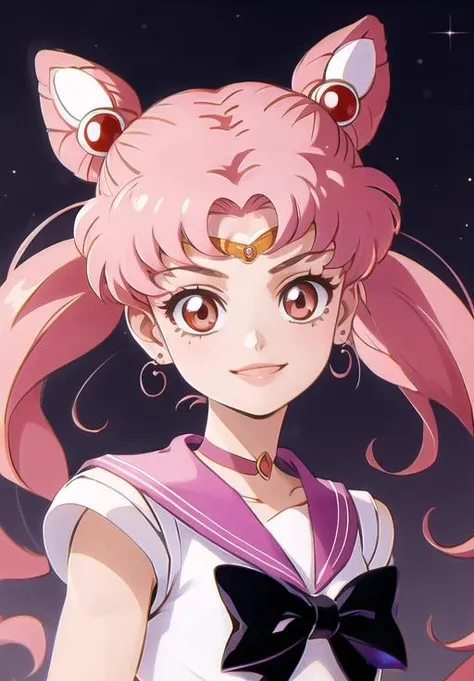 <lora:sailor_chibi_moon:0.8>, sailor_chibi_moon, smirk, (masterpiece, best quality, detailed:1.3)