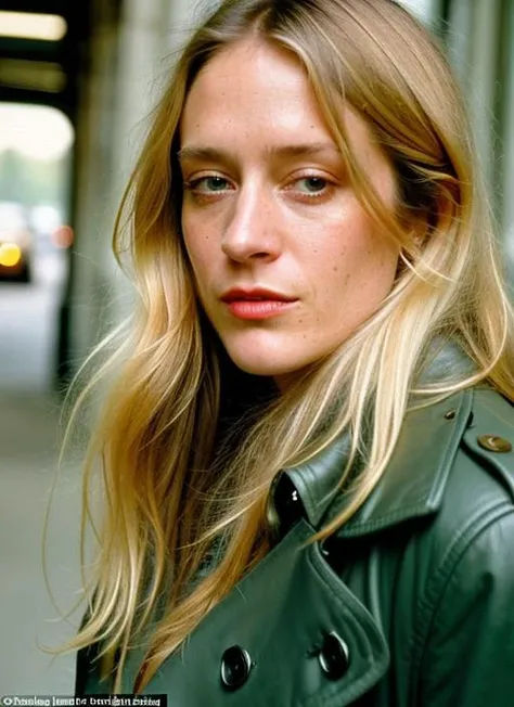 A stunning intricate color close up portrait of (sks woman:1) , wearing Trench coat and ankle boots, epic character composition, sharp focus, natural lighting, subsurface scattering, f2, 35mm, film grain, , by Imogen Cunningham, <lora:locon_chloesevigny_v1_from_v1_64_32:1>