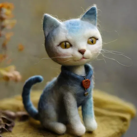 felted doll, cat,American short cat