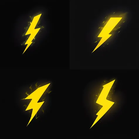 icon of yellow lightning bolt symbol, simple black background, <lora:sxz-2dicons-v2-sdxl:0.8>