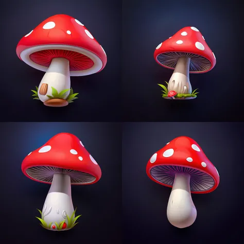 icon of red mushroom, 3d, dark background, <lora:sxz-2dicons-v2-sdxl:0.8>