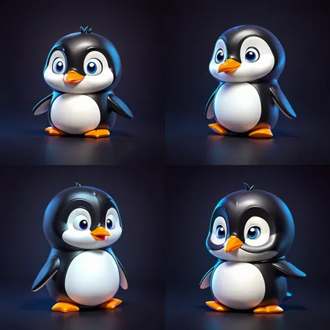 icon of cute penguin, 3d, simple dark background, <lora:sxz-2dicons-v2-sdxl:0.8>