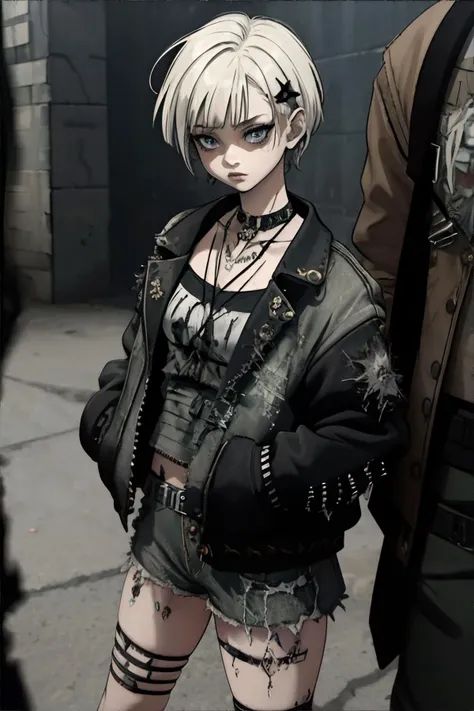 <lora:grungefreestyle-edg:1.00>, woman wearing edgGrunge fashion || skin, hair, clothing, masterpiece, 8k, high resolution, shallow depth of field, sharp focus