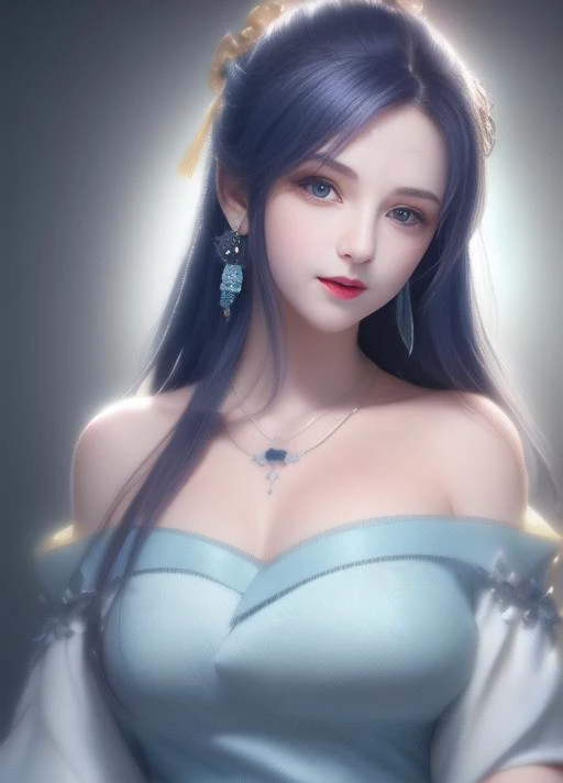 ((extremely detailed CG)),((8k_wallpaper)),(masterpiece),best quality,high resolution illustration,hyperdetailed,highres,((Overexposure)),bare shoulders,(Upper body),head tilt,seiza,seductive smile,1girl,long hair,beautiful_face,Highly detailed and beautiful eyes,(an extremely delicate and beautiful),(Beautiful and detailed facial depiction),Mature women Chinese antique clothing,White and blue Taoist robe,earrings,necklace,Winter snow,