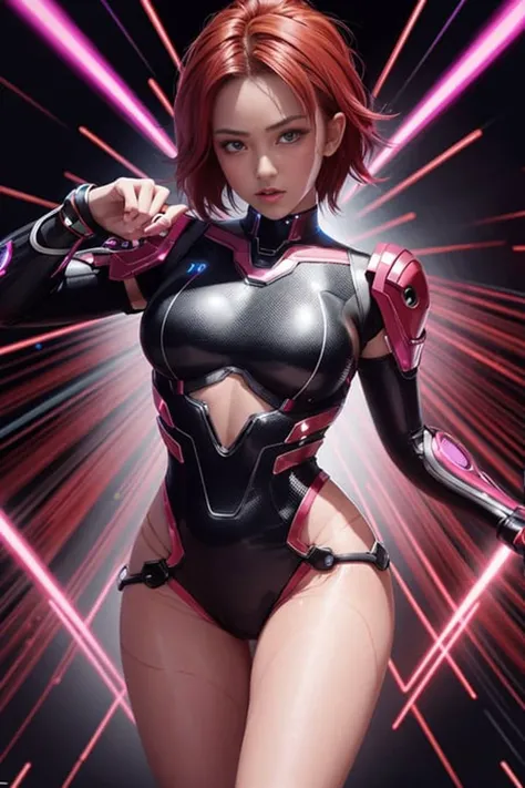 full body of Girl cyber-punk 20 y.o [<lora:Hanns-000001:1>, <hypernet:pureerosface_v1:1> ] with the gradient red hair glowing floating, short hair, anger facial expression, [relfect dress, technology dress, iron man dress, see-through stomach gothic dress,
iron-man neck glowing, glow shine body, iron blackcat suit], (high detailed skin:1.5), [shine detail eyes, detailed face, look at viewer, smile, amazing detail, 8k resolution, RTX, best art, sexy,[ background in top-down of buiding, vaporwave
vibe art style, city night, night, glowing led sign, sci-fi, futuristic ], [ ariel view futuristic background], looking viewer, Dark, cyberpunk 2077 style, tron movie, 1girl, perfect finger, medium breast, action movie pose, CGI Background, Galaxy glowing,
portal dimension, iron short, correct eyes, sci-fi ring bracelet on the right hand, multiverse, ready player one, alita, background realistic, futuristic, Array with Dynamic Particles, 3d Futuristic technology style, perfect hand, running pose, action jumping pose