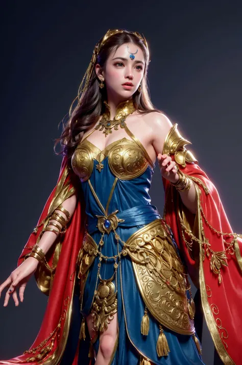 masterpiece, best quality, ultra-detailed, 8K, detailed light, detailed shadow, RAW, (detailed skin), detailed skin texture, detailed cloth texture, beautiful detailed face, (realistic:1.2), intricate details, 1girl, (full body), portrait, looking in front, standing, cinematic, 35mm, f/ 1.8, <lora:hipoly3DModelLora_v10:0.5>, hiqcgbody, hiqcgface, vibrant color, blue and orange