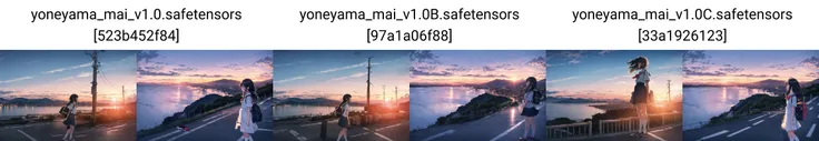 yoneyama mai, 1girl, solo, long hair, short hair, skirt, shirt, black hair, dress, school uniform, standing, white shirt, short sleeves, outdoors, sky, shoes, socks, cloud, water, bag, white dress, from side, profile, ocean, sunlight, cloudy sky, ground vehicle, wind, building, scenery, reflection, sunset, mountain, city, horizon, road, wide shot, power lines, twilight, utility pole, evening, landscape, mountainous horizon