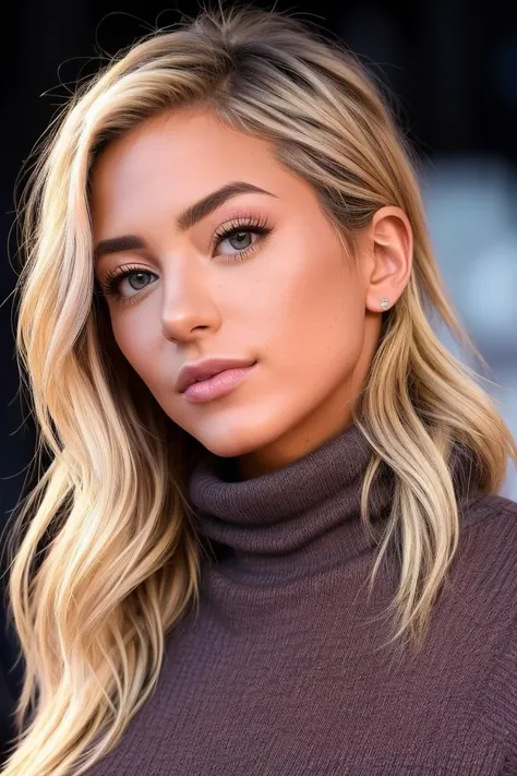 a photo of h4nn4hp4lm3r, a woman (wearing a turtleneck jumper), on a premiere movie event, standing on the red carpet, (focus on face:1.2), (masterpiece:1.2), (photorealistic:1.2), (bokeh), (best quality), (detailed skin:1.2), (intricate details), (8k), (HDR), (cinematic lighting), (sharp focus), (close-up:1.2)