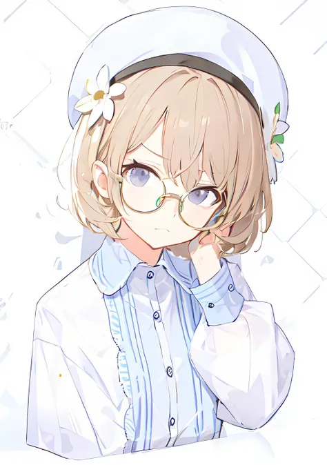 glasses, frown