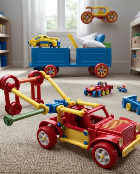 <lora:dreamlookai_stable-diffusion-v1-5_lora_step_1500_db_f6bf2132_ckp_98a875d8:1.5>, real, raw, toy commercial still, intricate detail <tinker-toy> car, complex, multiple moving parts, ultra detailed, fun, colorful <lora:add_detail:0.5>