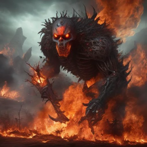 artstyle bse, illustration of Flames that never die, scorching the air and charring the earth. sulfur and brimstone. Dark, twisted forms that writhe in agony and despair. A landscape of barrenness and desolation, devoid of any hope or life. The weight of guilt and regret, crushing and suffocating the soul. The absence of any light, trapping all who enter in eternal darkness. A never-ending cycle of retribution, with no escape or relief, In the centre, a fallen angel. once glorious, now corrupted and twisted by his rebellion against God (Carmine Red) (Deep Black) (Orange) (Brown) (Dark Purple) (Oil on canvas), best quality, masterpiece, ultra high res, (photorealistic:1.4), raw photo, sharp focus, HDR, detailed skin