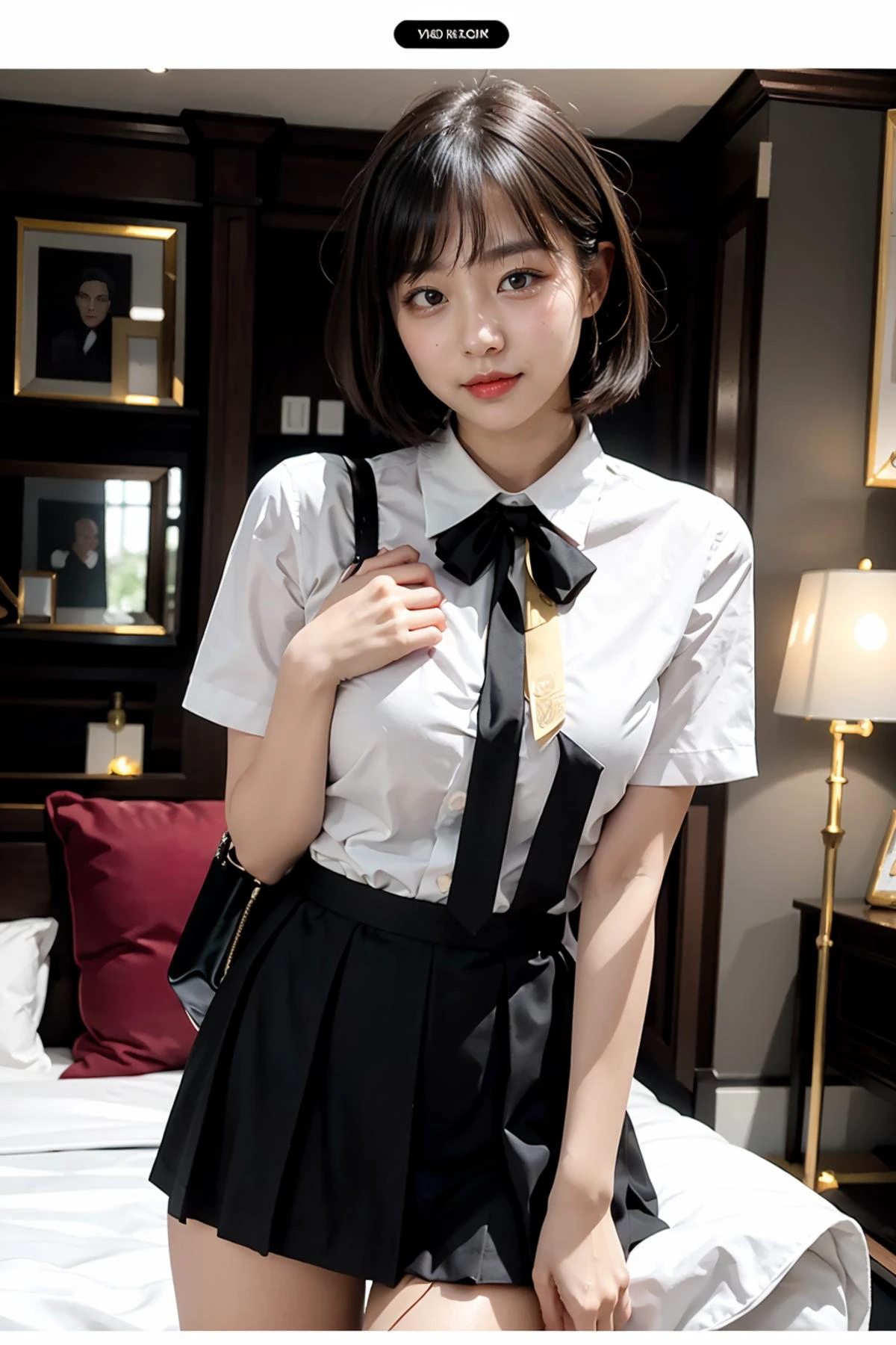 1girl,
BREAK
standing up, smiling, playful expression
BREAK
wearing <lora:PAAMA_FASHION_DRESS-3:0.08> school uniform,(white skirt),
BREAK
teardrop_boobs,
BREAK
short hair, bob cut, sidelocks, blunt bangs,
BREAK
indoors, baroque ball-room, bourgeois red with gold trim, 8k, unreal engine, volumetric lighting
BREAK