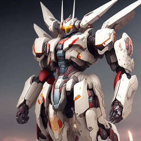 photo Artistic rendition of Mobile Suit Gundam, Mecha (GundamArt style:1) <lora:djzGundamArt:0.8)