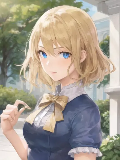 1girl, solo, masterpiece, best quality,upper body, <lora:mature female Style_V2:1>,looking at viewer, blonde hair,