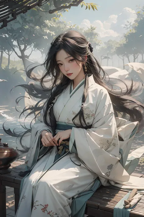 (masterpiece:1.2), best quality,PIXIV,
A woman, Hanfu, sitting in a bamboo forest, Guzheng, bamboo forest, early morning, Dundar Effect, Chinese style, ink style,
<lora:splashing ink_20230807094909-000018:0.8:MIDD>