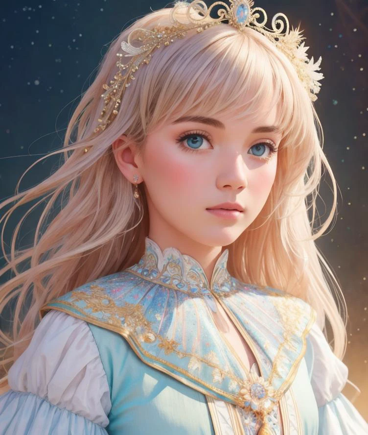 a photography, HD,, photo, woman, beautiful dress ornate, in the style of stefan kostic, realistic, half body shot, sharp focus, 8 k high definition, insanely detailed, intricate, elegant, art by stanley lau and artgerm, extreme blur flames background, Princess girl with wing, Blue, Pastel, glitter, dramatic, dreamy, pastel, Watercolor, Whimsical, Delicate, seashell crown, Trending on Artstation, Highly detailed, Intricate, Portrait, digital painting, Fantasy theme, Fantasy robes, Fantasy concept art, Fantasy character art, Smug, age girl, perfect body, full body, dreamy, pastel, Watercolor, Whimsical, Delicate, seashell crown masterpiece, 8k, perfect lighting, , adult, female, cowboy shot, looking at viewer, cinematic lighting, Fawn