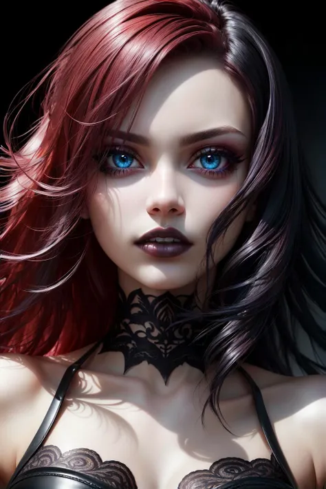 unique scary, gothic, dynamic goth hair, punk,(masterpiece:1.6, best quality), (finely detailed beautiful eyes: 1.2),(extremely detailed CG unity 8k wallpaper, masterpiece, ultra-detailed,best shadow), (detailed background), (beautiful detailed face, beautiful detailed eyes), High contrast, (best illumination, an extremely delicate and beautiful)