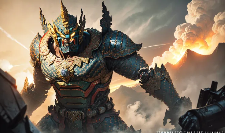 <lora:tossakan:1>masterpiece,highly detail(Tossakan titan,ROBOT,Armor,Mobilesuit,(Carbon fiber,Titanium:1.2) :1.3){best quality},, super huge GARUDA solo, very detail,(Giant Invade megaCity,Mist,View from above,Giga monster size,Coverart,Lighting,Epic Battle,:1.3)
,unity,cinematic lighting
(extremely detail CG unity 8k wallpaper:1.1)(masterpiece),(best quality:1.1),realistic,style of master anime,perfect perspective,intricate detail,(1man Heroic pose,Martiual Art:1.3)
