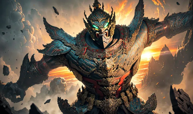 <lora:tossakan:1>masterpiece,highly detail(Tossakan titan,ROBOT,Armor,Mobilesuit,(Carbon fiber,Titanium:1.2) :1.3){best quality},, super huge GARUDA solo, very detail,(Giant Invade megaCity,Mist,View from above,Giga monster size,Coverart,Lighting,Epic Battle,:1.3)
,unity,cinematic lighting
(extremely detail CG unity 8k wallpaper:1.1)(masterpiece),(best quality:1.1),realistic,style of master anime,perfect perspective,intricate detail,(1man Heroic pose,Martiual Art:1.3)