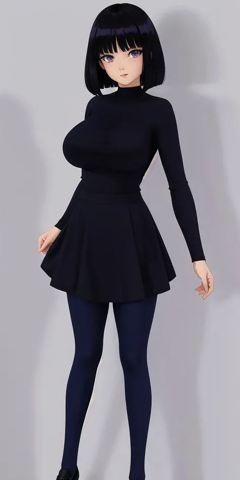 <lora:TomoeHotaruV2:0.6> tomoehotaru, huge_breasts, standing, solo, Hotaru_Black_short_dress_Blue_pantyhose_Black_shoes, masterpiece, best quality, detailed face, detailed eyes, highres,