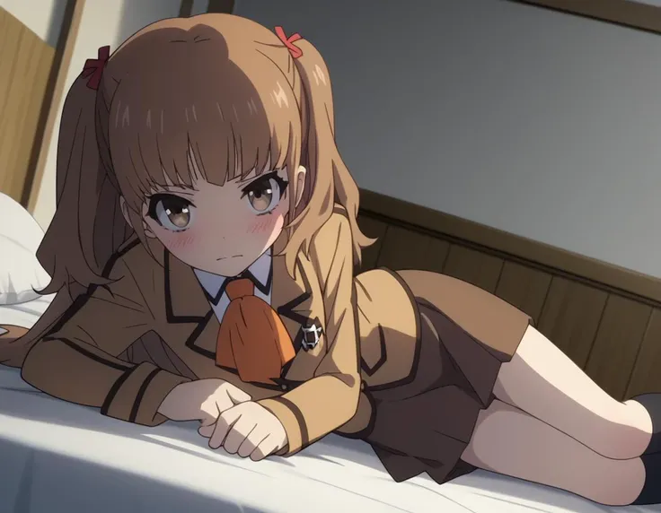 score_9, score_8_up, score_7_up, source_anime,
sayuhisanuma, <lora:sayu-hisanuma-s1-ponyxl-lora-nochekaiser:1>,
sayu hisanuma, long hair, brown hair, brown eyes, two side up,
skirt, school uniform, socks, blazer, neckerchief, long sleeves, brown skirt, brown blazer,
indoors, bed, bed room, on side, blush, drunk,
looking at viewer, cowboy shot, dutch angle, solo,