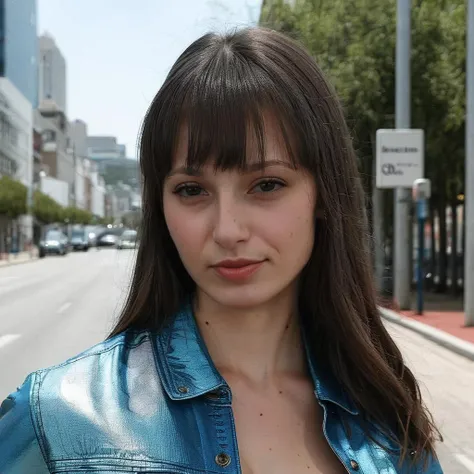 a photo of lexi luna, l3xiluna, woman, on a city street, best quality, detailed skin <lora:lexilunav2_SDXL:0.9>