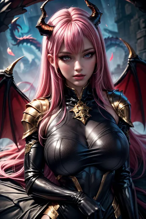 (masterpiece, best quality, absurd), high quality, altars, ultra detailed, intricate, depth of field, cinematic lighting, soft lighting, yellow light, night, close-up, looking at the viewer, beautiful woman, 1girl, dragon girl, big breasts, red hair, orange eyes, ((pupils cut off, eyes bright)), horns, wings, ((evil smile, fangs, open mouth)), fantasy, realistic fire in the background, surrounded by fire,  embers, molten rock, big boobs, suit of cut and transparent linen, perfect white teeth with pronounced fangs, sticking out the tongue with saliva, (wind:1.5)