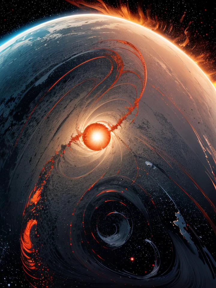 TRAPPIST-1e planet,
Solar Flare,
Space shuttle,
(Spiral lines,Green,Silver ,Rhombus ,Otherworldly,Illusionary,Drifting,Solid,Wave propagation,Electric current magic:1.0),