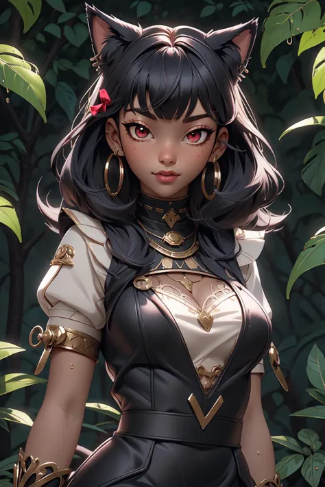 sexy toon <lora:CHAR-Alice:1>, (AliceWonderlandWaifu:1.2), (detailed long black hair:1.2), large sagging breasts, sexy maid, ribbon, puffy short sleeves, perfect red eyes, (submissive attitude:1.2), red hair bow, looking at viewer, wet skin,
detailed background, forest, gigantic plants, perfect skin, ivy, moss,
(masterpiece:1.2), (best quality:1.2), (intricate:1.2), (highly detailed:1.2), (sharp:1.2), (8k:1.2),
cinematic light, vivid colors (AS-Young:1.2) <lora:Egyptgodpunkv.4:1> bastettechpunk1