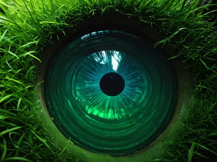 mysterious place, creative, where am I, found footage, artistic wonder, creative mind, nothingness, light refraction, vibrant, joyful, rich colors, high contrast, zoom lens, deep focus, film grain, amateur photography, adorable vibes, (green tinted image), cold colors, artistic use of tonal shifts, extreme close-up, volumetric lighting, Rendered by octane, <lora:add-detail-xl:2.0>