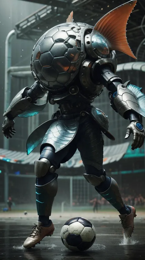 fishytech soccer ball scifi <lora:FishyTech-20:1>