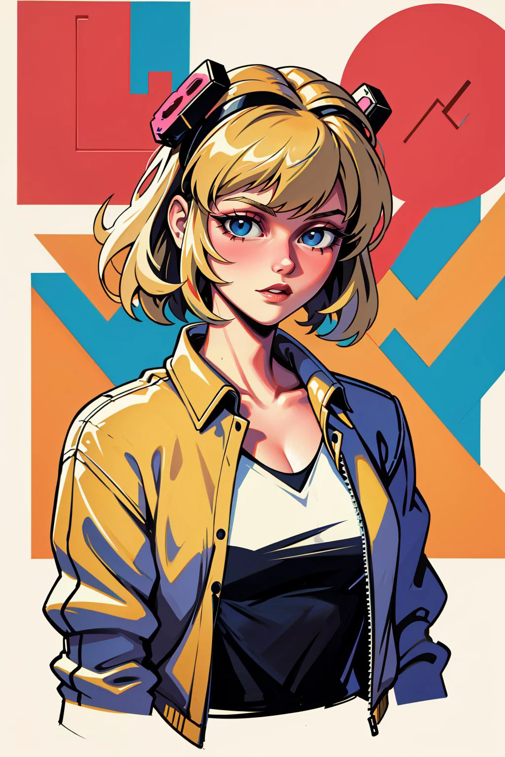 masterpiece, best quality, <lora:kEighties_pruned:1> 1girl, Eighties <lora:cynthia_pokemon:0.6> cynthia, blonde hair, 80's clothes, hair ornament