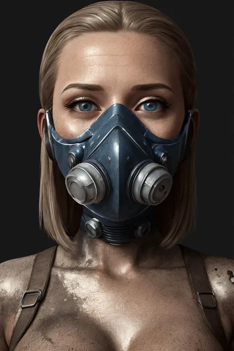 best quality, (post-apocalyptic_cyberrealism:1.4), (the face of a amazing intelligent woman who sees right through your soul), detailed, intricately elaborate, 8k resolution, to the depths of the soul, ((contact shadows, diffuse shading)), deep colors, cinematic lighting, amazing masterpiece, ultra-detailed eyes, slicked neat short hairstyle, toned face, (radioactive humidity, dust); on distance, destroyed megatower in the background, (strange respirator), in Giger style, eroticism, voyeurism