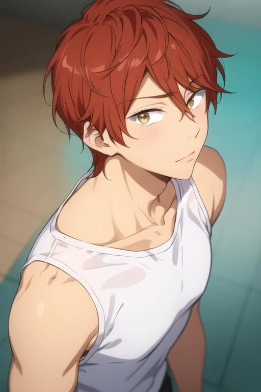 masterpiece, best quality, high quality, 1boy, solo, male focus, looking at viewer, upper body, <lora:mikoshiba_momotarou:0.70>, mikoshiba_momotarou