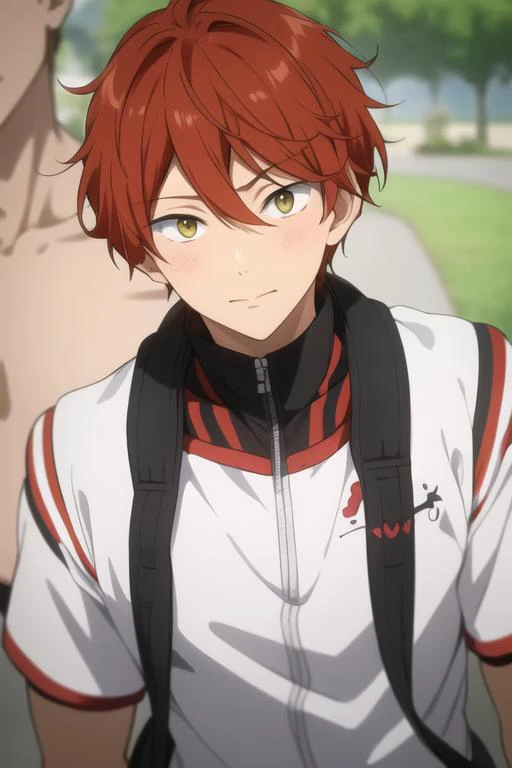 masterpiece, best quality, high quality, 1boy, solo, male focus, looking at viewer, upper body, <lora:mikoshiba_momotarou:0.70>, mikoshiba_momotarou
