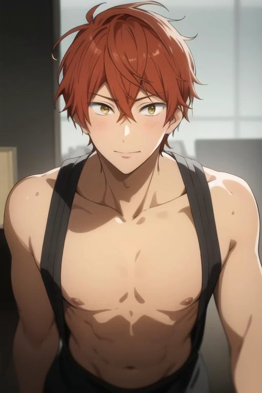 masterpiece, best quality, high quality, 1boy, solo, male focus, looking at viewer, upper body, <lora:mikoshiba_momotarou:0.70>, mikoshiba_momotarou