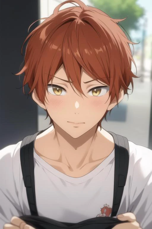 masterpiece, best quality, high quality, 1boy, solo, male focus, looking at viewer, upper body, <lora:mikoshiba_momotarou:0.70>, mikoshiba_momotarou